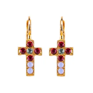 Petite Cross Leverback Earrings in "Enchanted" *Preorder*
