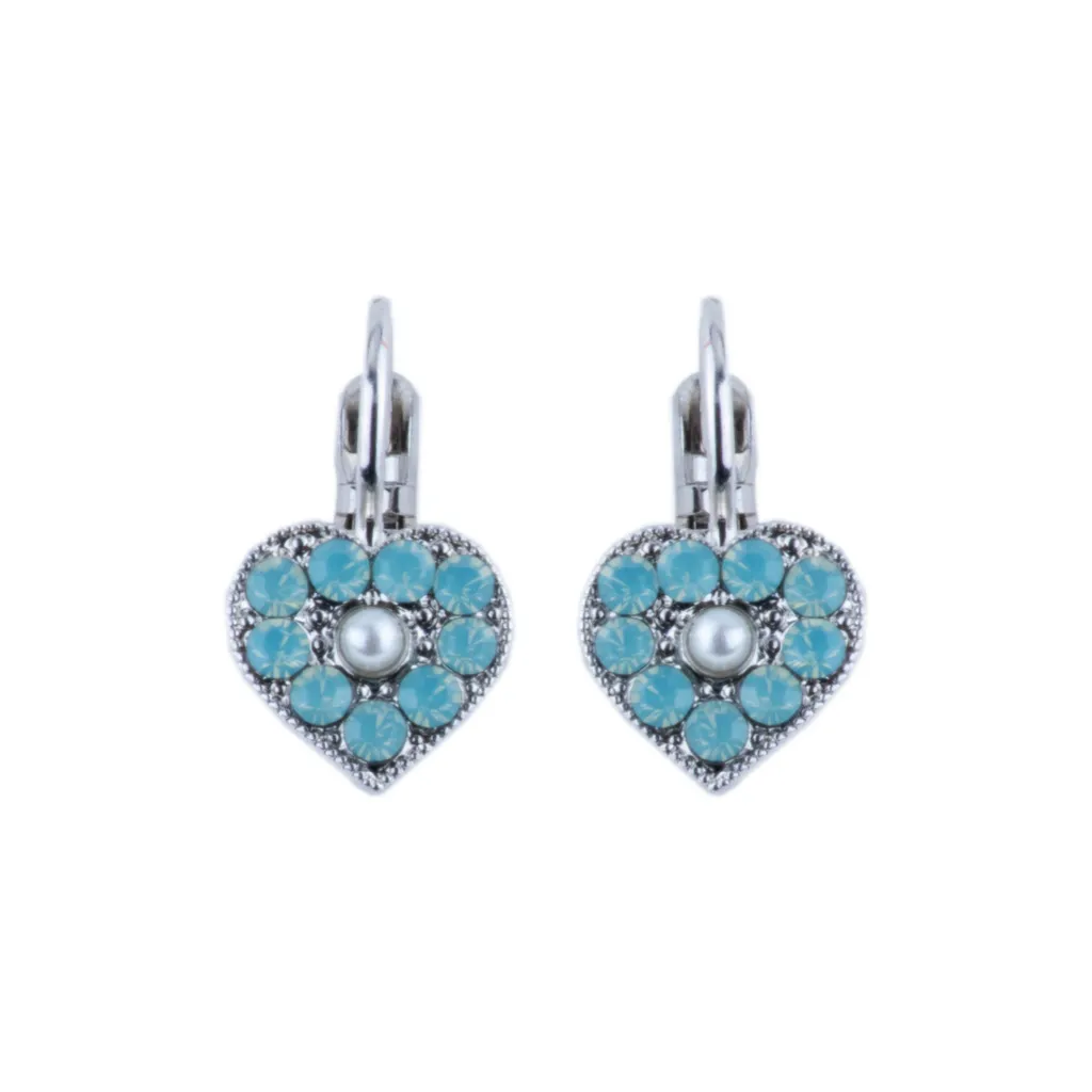 Petite Heart Leverback Earrings in "Bloom" *Custom*