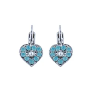 Petite Heart Leverback Earrings in "Bloom" *Custom*