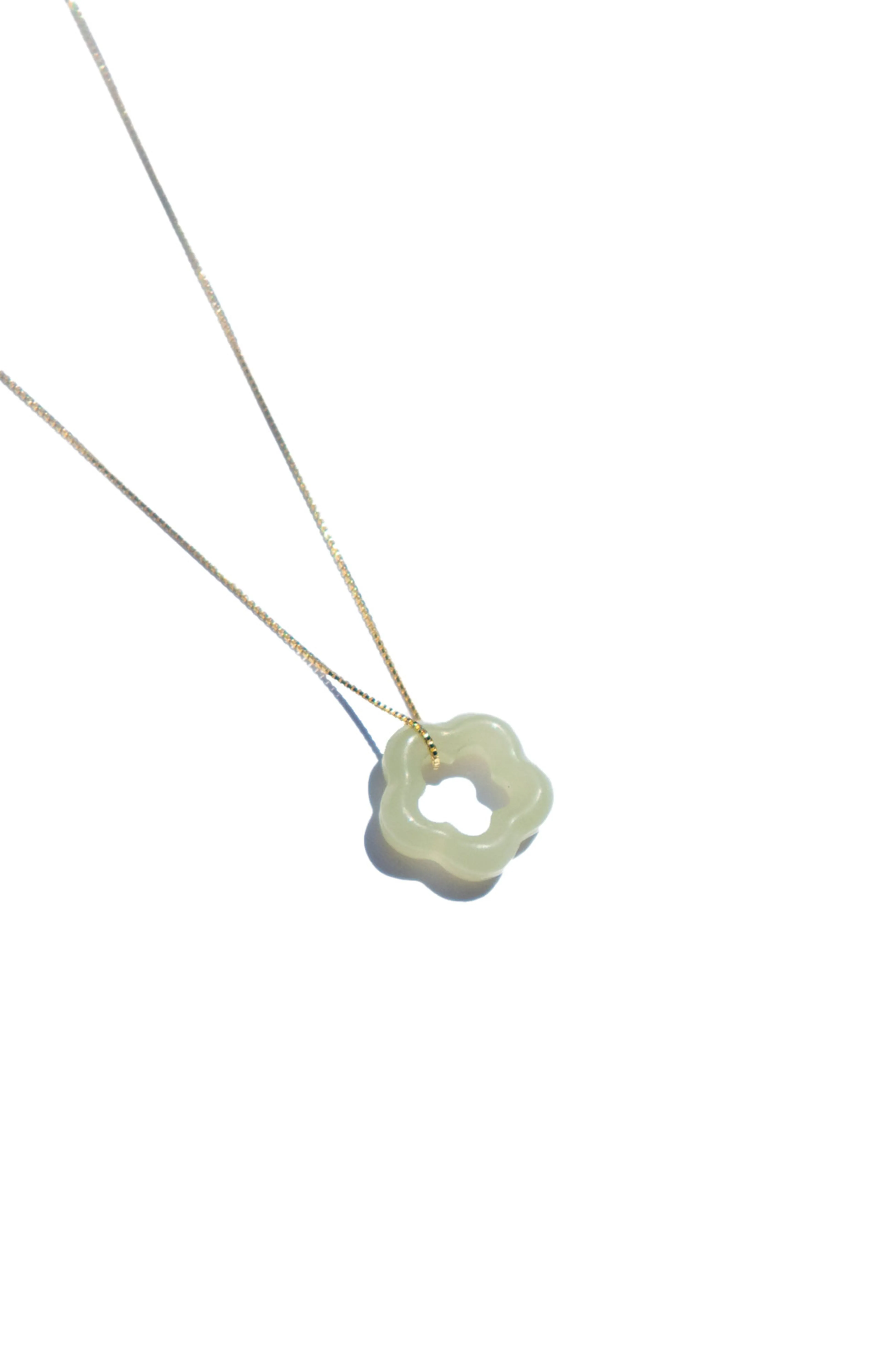 Plum blossom — Green jade pendant necklace