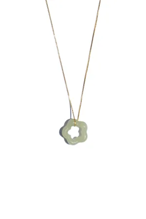Plum blossom — Green jade pendant necklace