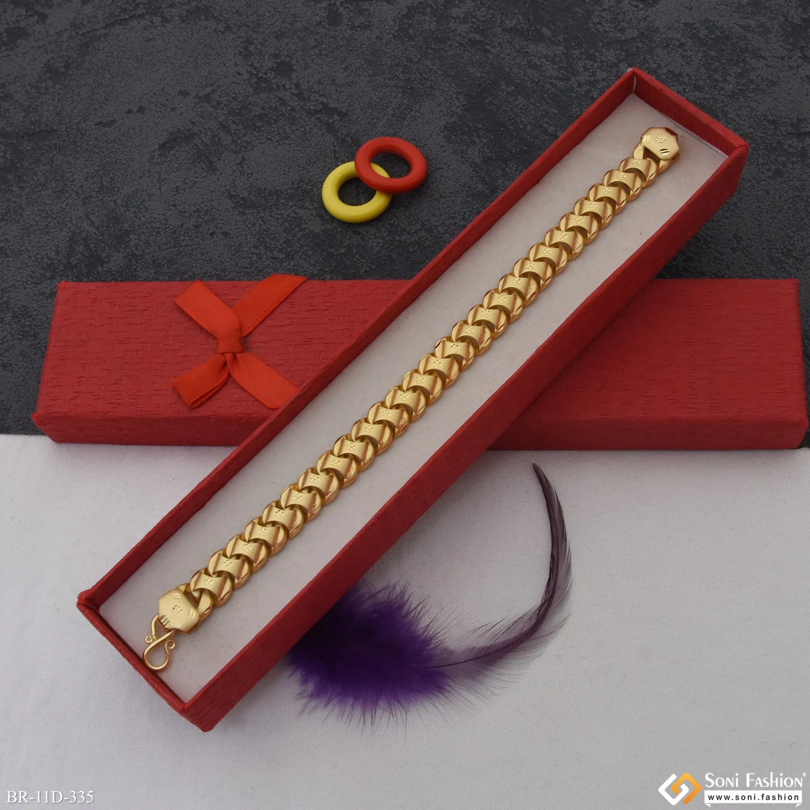Pokal Superior Quality Unique Design Gold Plated Bracelet for Men - Style D335
