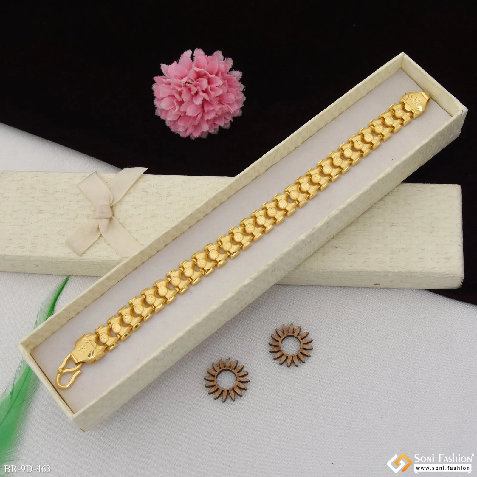 Popular Design Gold Plated Bahubali Bracelet for Men - Style D463