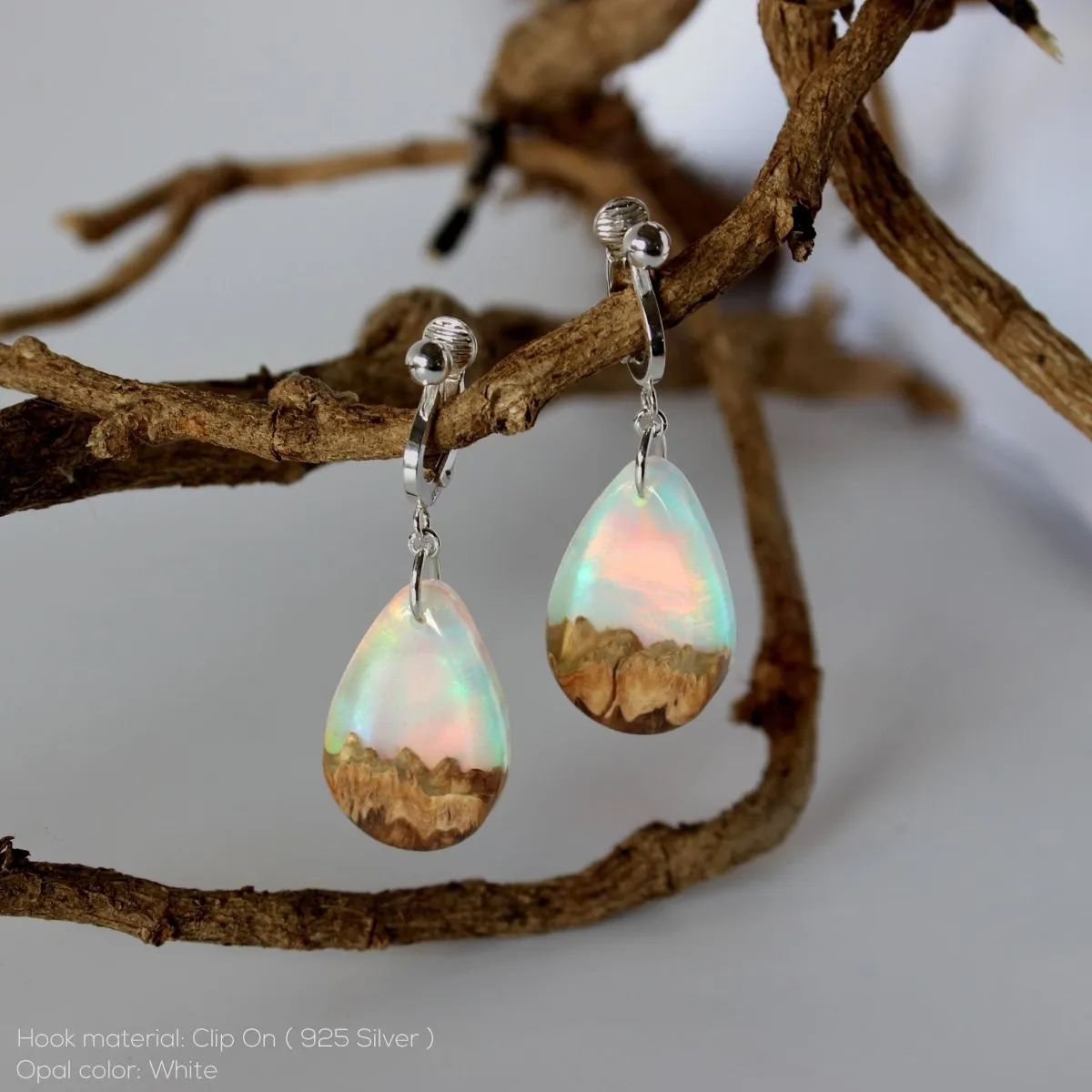 Purple Haze | opal earrings [raindrop]