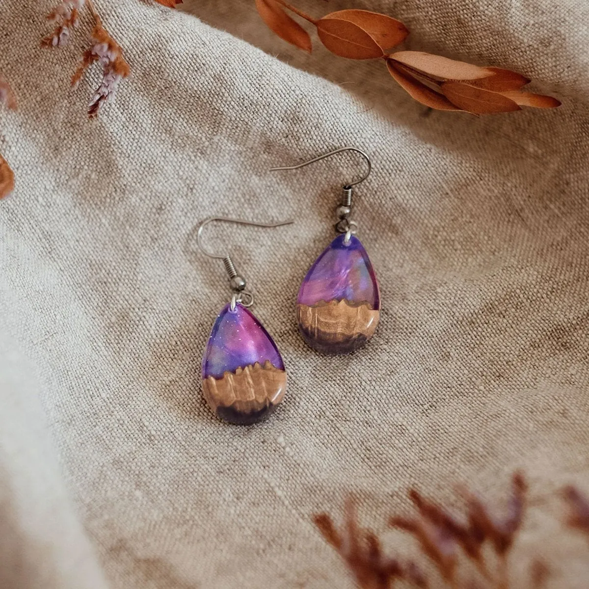 Purple Haze | opal earrings [raindrop]