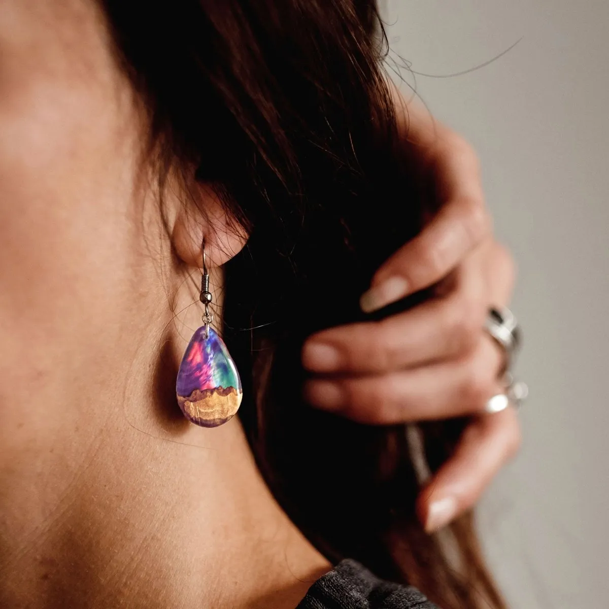 Purple Haze | opal earrings [raindrop]