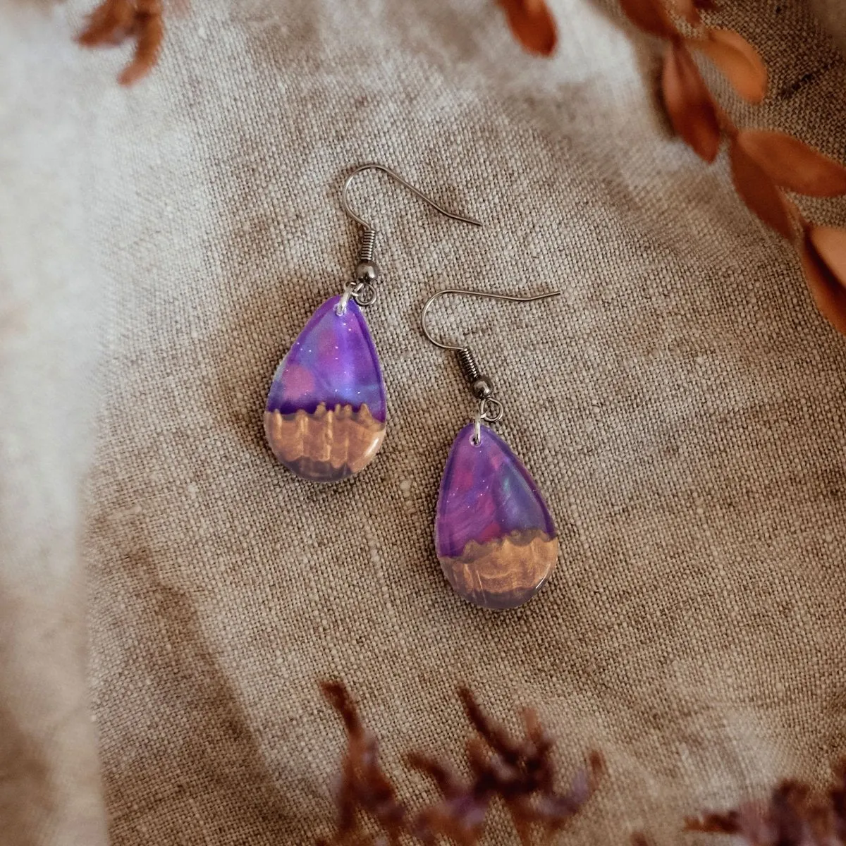 Purple Haze | opal earrings [raindrop]