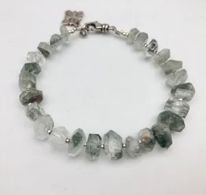 Purposeful Clarity Faceted Rutilated Quartz Bracelet by Peyote Bird