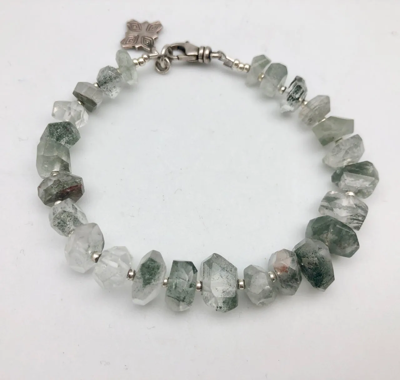 Purposeful Clarity Faceted Rutilated Quartz Bracelet by Peyote Bird