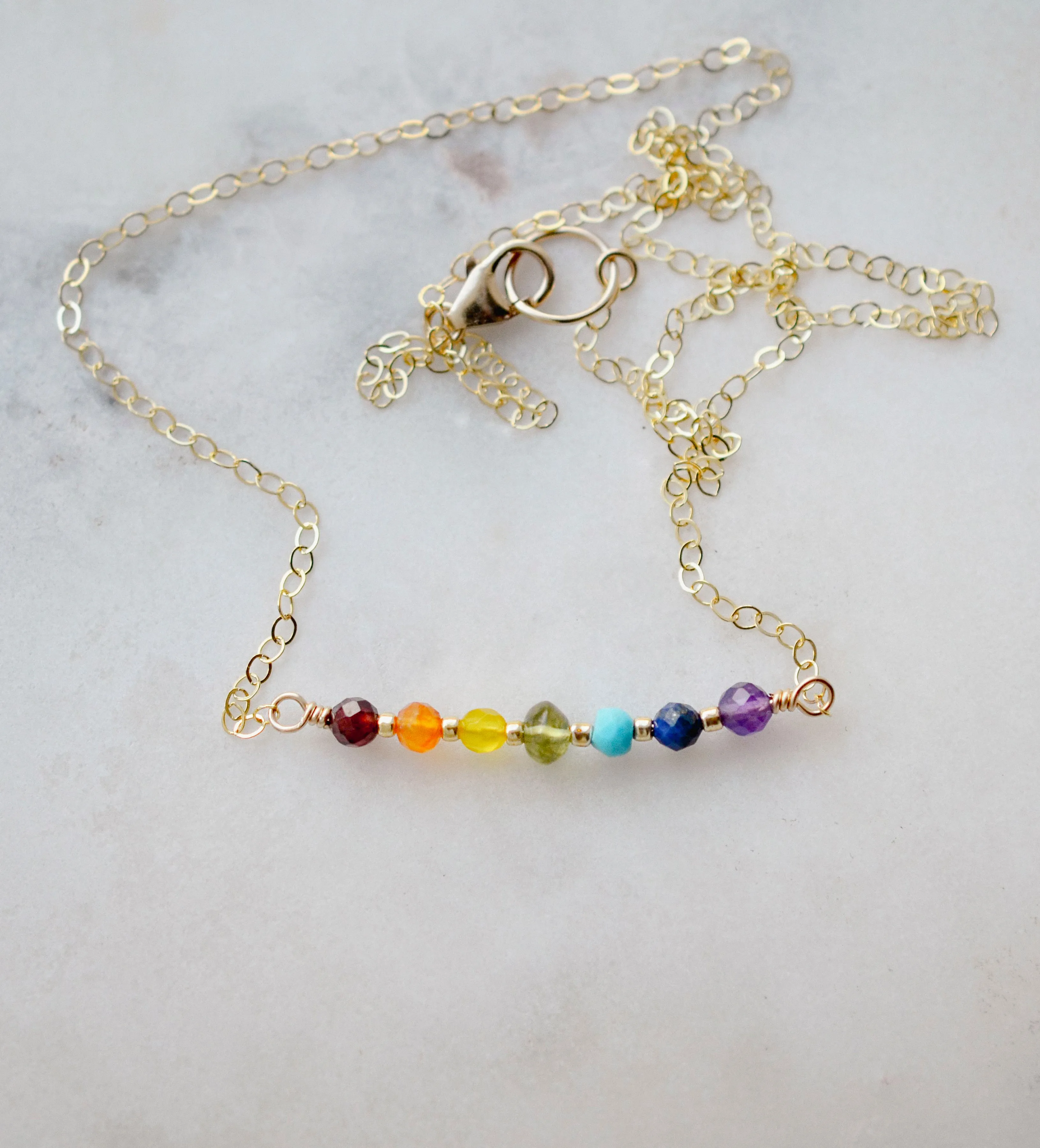 Rainbow Crystal Chakra Necklace