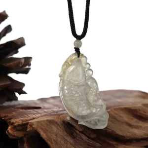 RealJade® Genuine Burmese Ice Jadeite Jade Fish Pendant Necklace