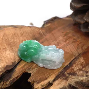 RealJade® High-End Pi Xiu Genuine Burmese Apple Green Jadeite Jade PiXiu Pendant Necklace (FengShui Lucky)