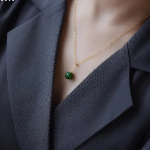 RealJade® "Classic Dangle" Gold plated Silver Nephrite Green Jade Classic Bead Adjustable  Pendant Necklace
