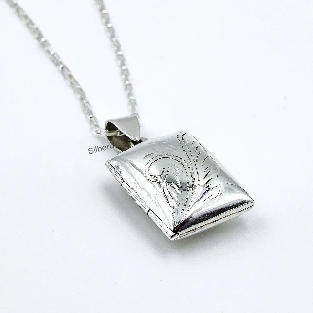 Rectangular Locket Silver Pendant