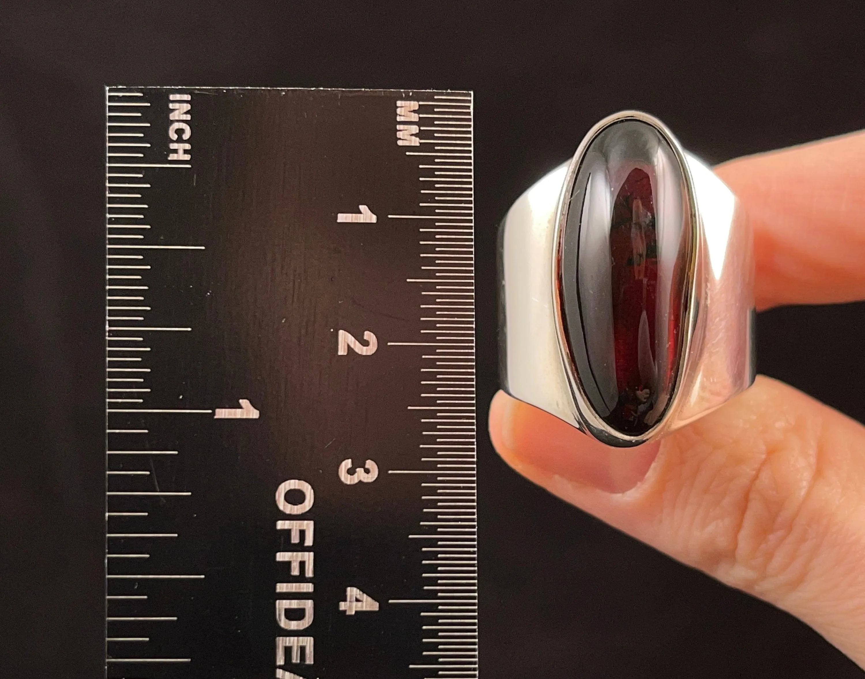 RED AMBER Ring - Sterling Silver, Size 9 - Amber Stone, Crystal Ring, Fine Jewelry, Healing Crystals and Stones,  52631
