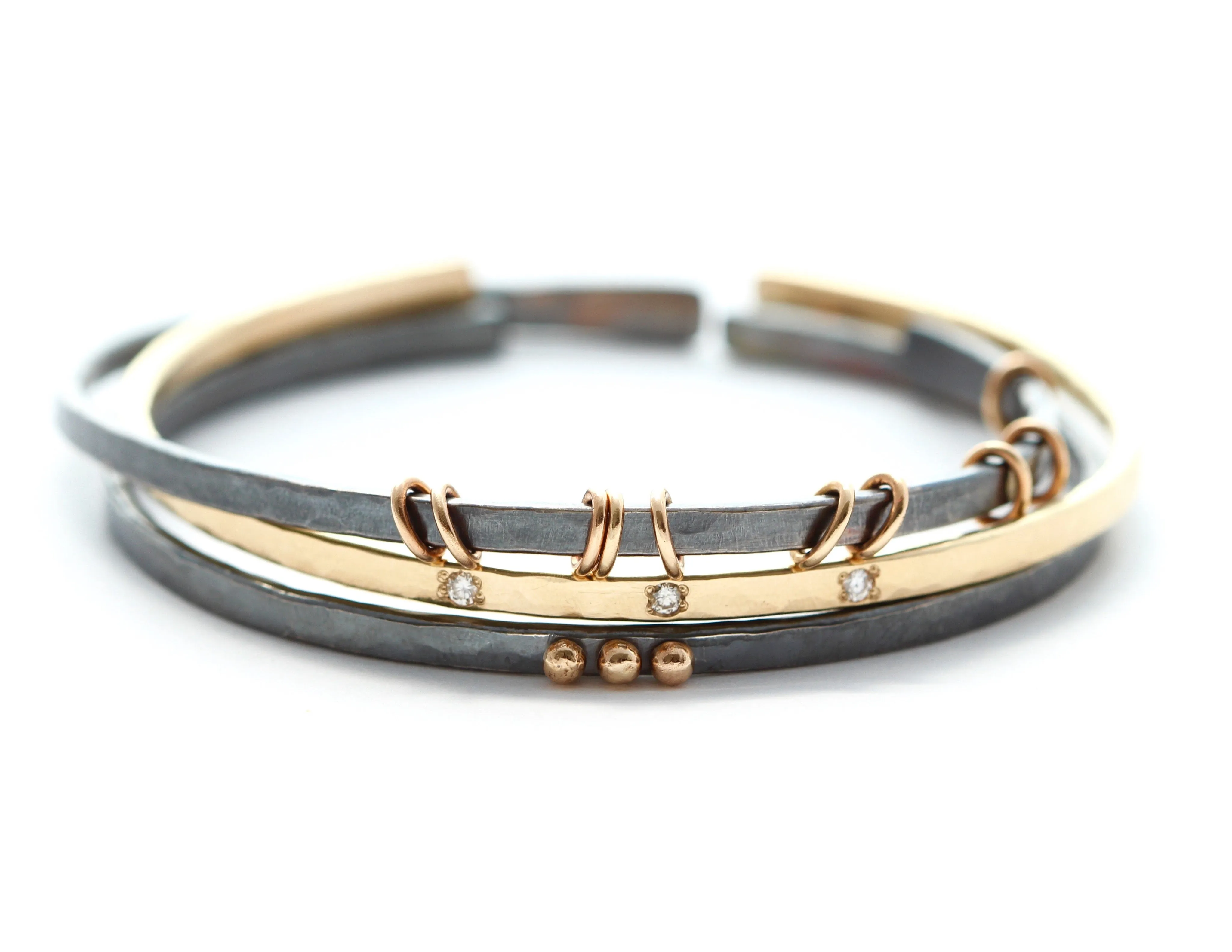 Rise and Shine bracelet - 14k gold and sparkly diamonds
