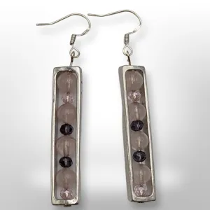 Rose Quartz, 925 Sterling Silver hook, Earrings.