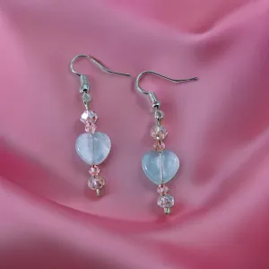 Rose Quartz Heart - Earrings.