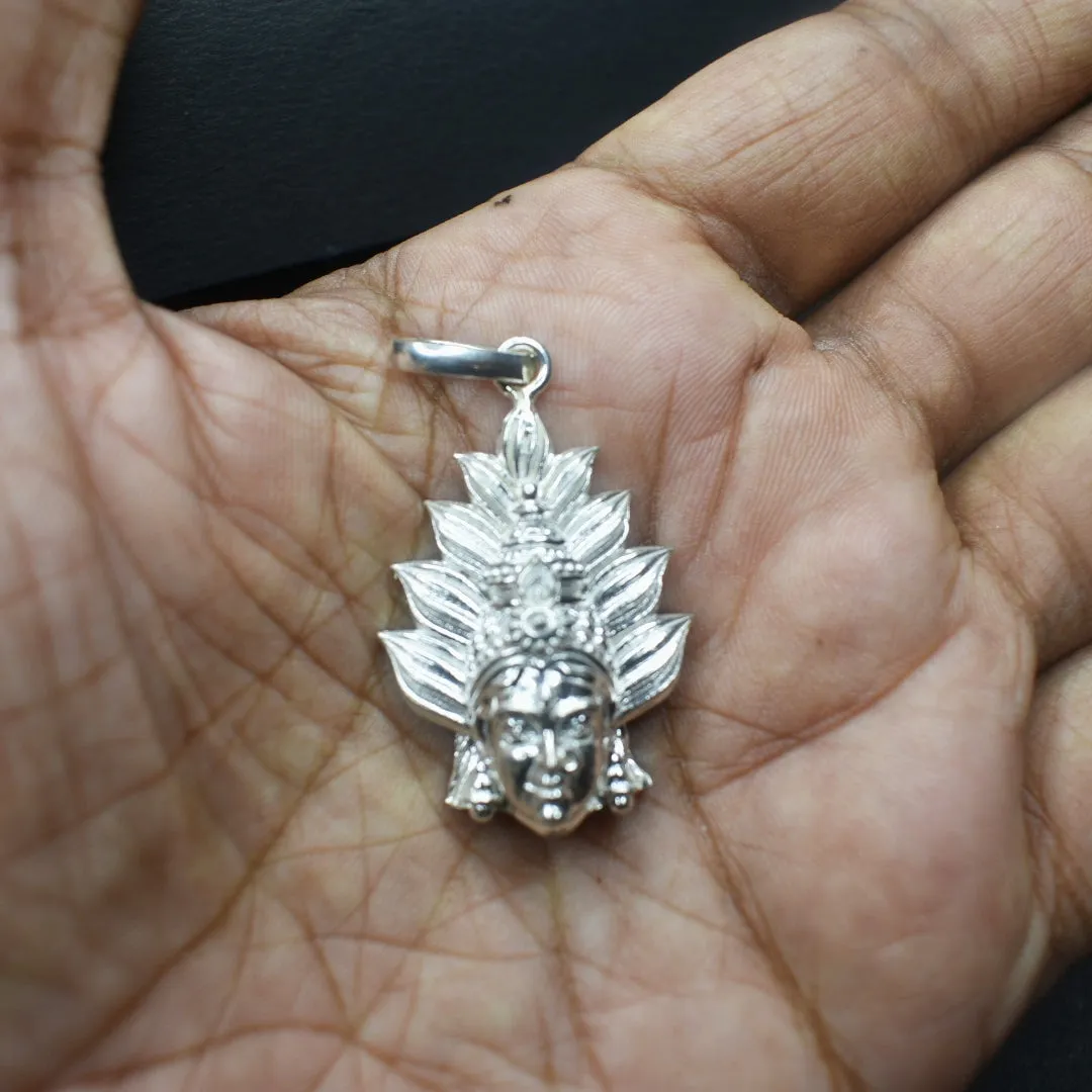 Radiant Pure Silver Locket featuring Renuka Yellamma/Maramma/Aadishakti Devi Design - Enhance Your Spiritual Connection