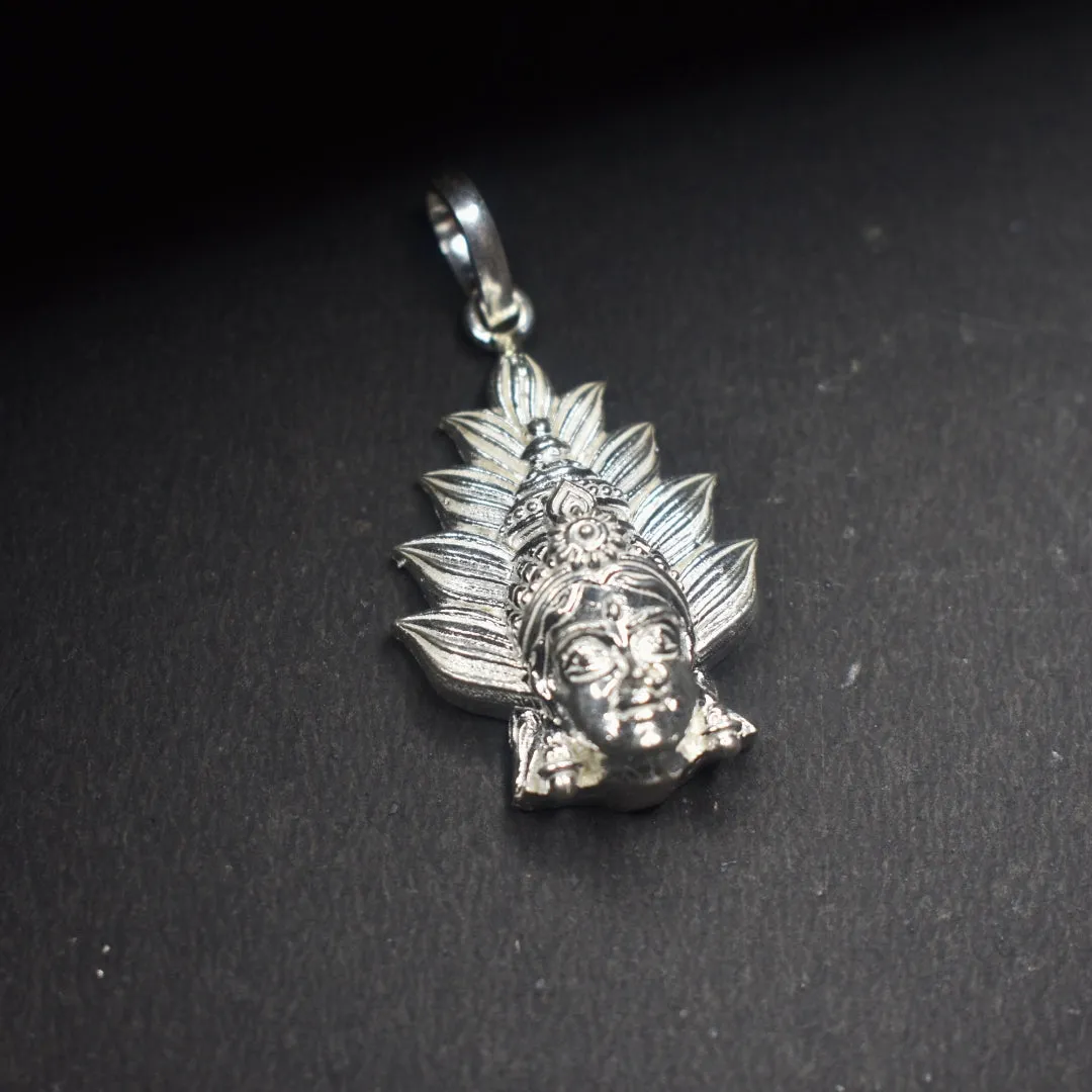 Radiant Pure Silver Locket featuring Renuka Yellamma/Maramma/Aadishakti Devi Design - Enhance Your Spiritual Connection