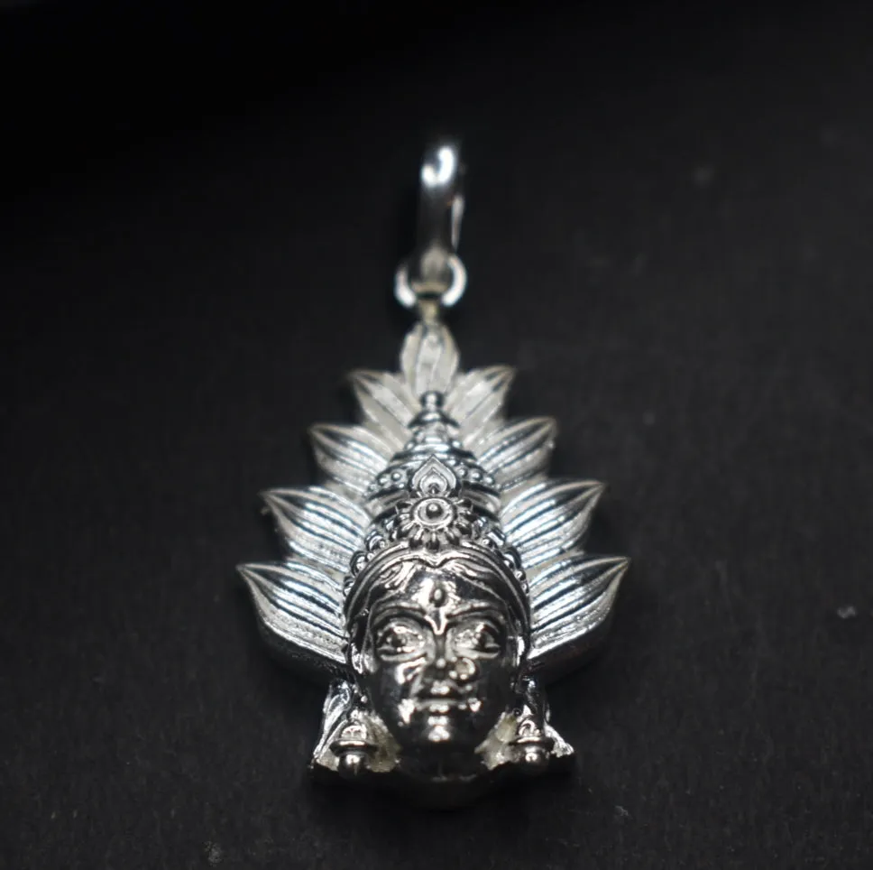 Radiant Pure Silver Locket featuring Renuka Yellamma/Maramma/Aadishakti Devi Design - Enhance Your Spiritual Connection