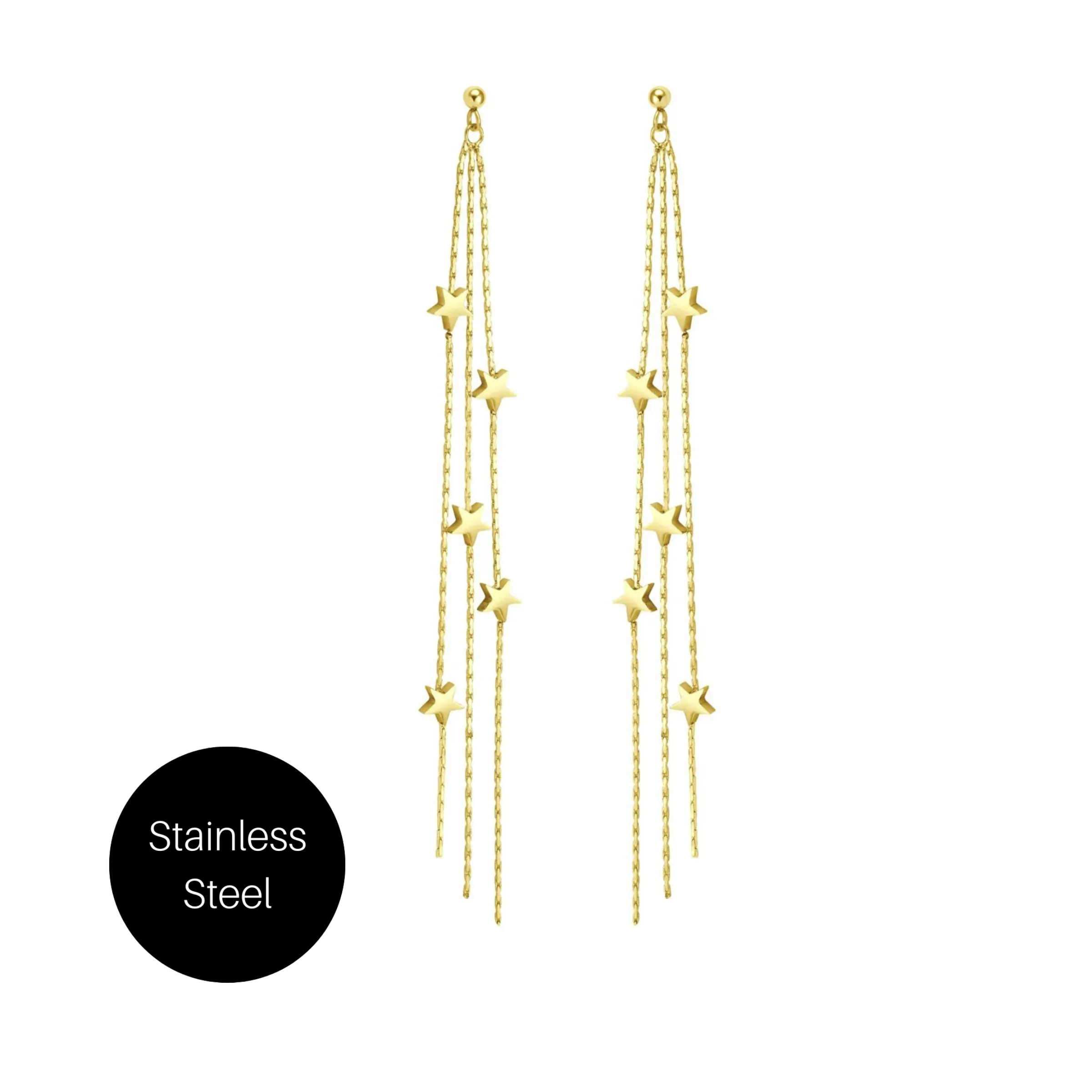 Shooting Star Earrings in Gold