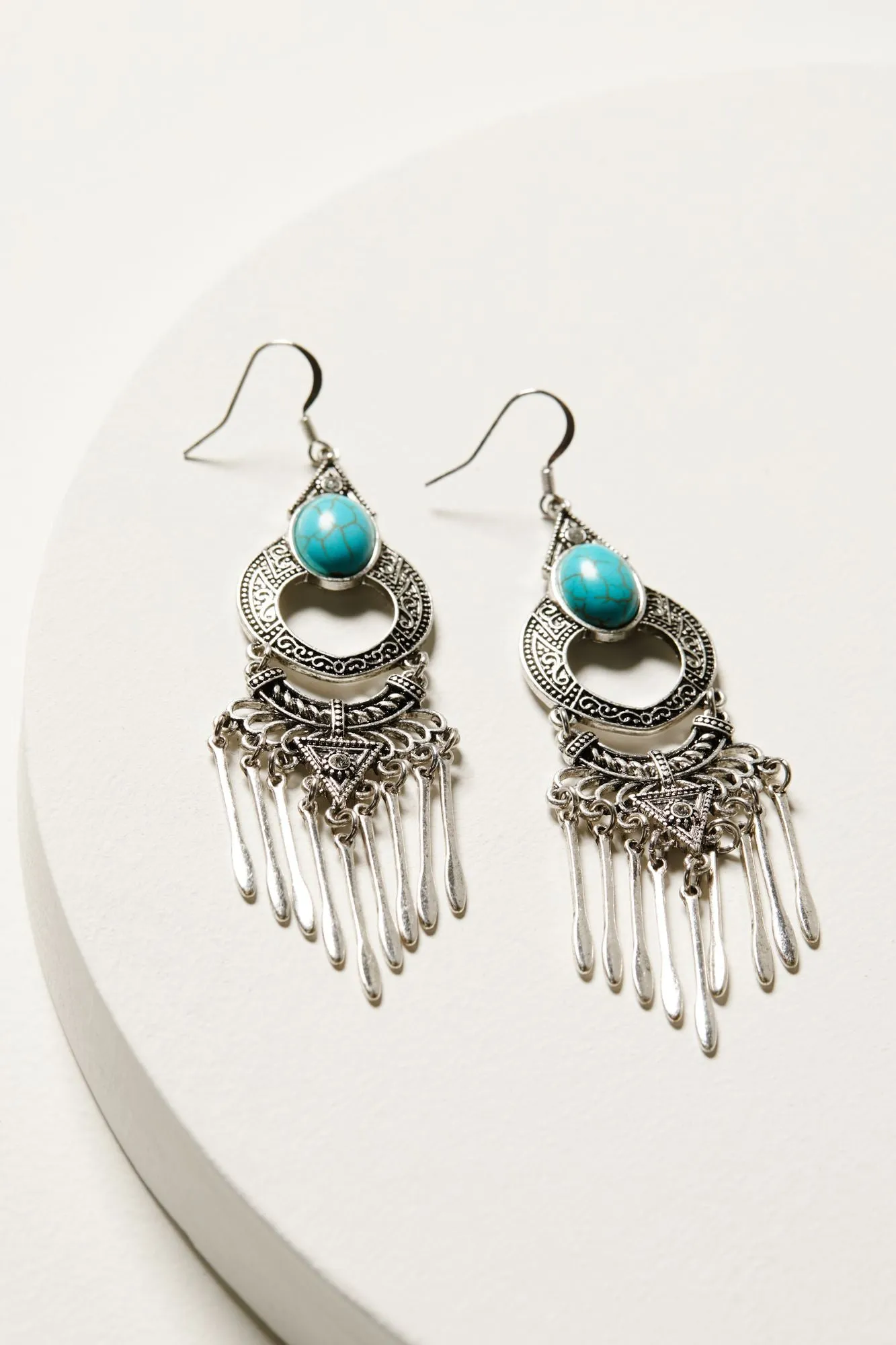 Silver & Turquoise Finley Dangle Earrings