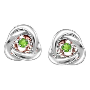 Silver and Rose Gold Peridot Luminance Earrings