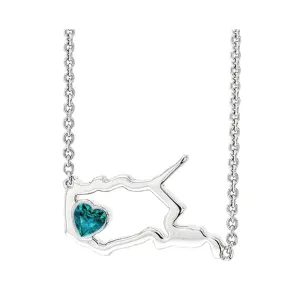 Silver Aquamarine 1/7Ctw Pendant