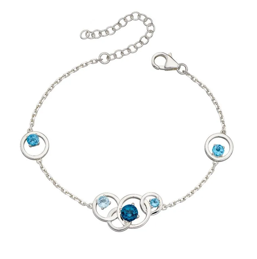 Silver Blue Topaz Earrings. December Birthstone