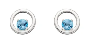 Silver Blue Topaz Earrings. December Birthstone