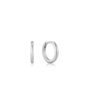 Silver Smooth Mini Huggie Hoop Earrings
