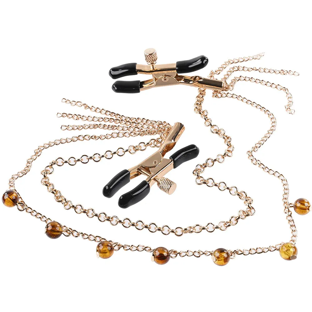 Sincerely ''Amber'' Chained Nipple Clamps