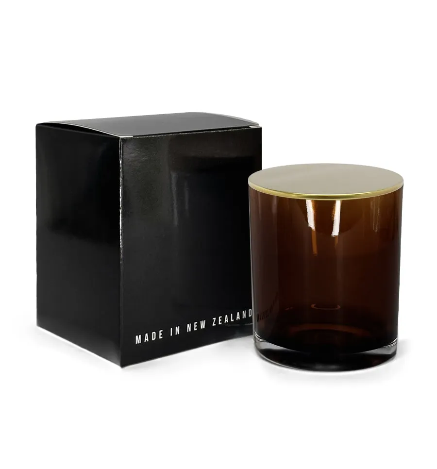 Small Classic Tumbler - Dark Amber Inner Spray Jar with Gold Metal Tumbler Lid 145mls