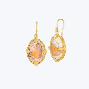 Small Mexican Opal 18k One-of-a-Kind Earrings