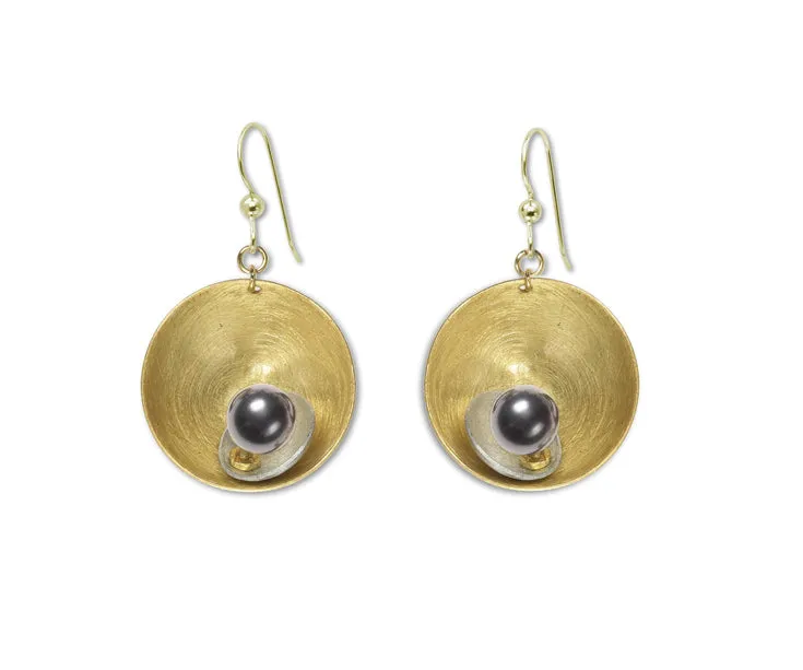 SPARK SMALL Perfect Go-To Mixed Metal Earrings with Metal and Accent Bead Options from the SCULPTURAL Collection