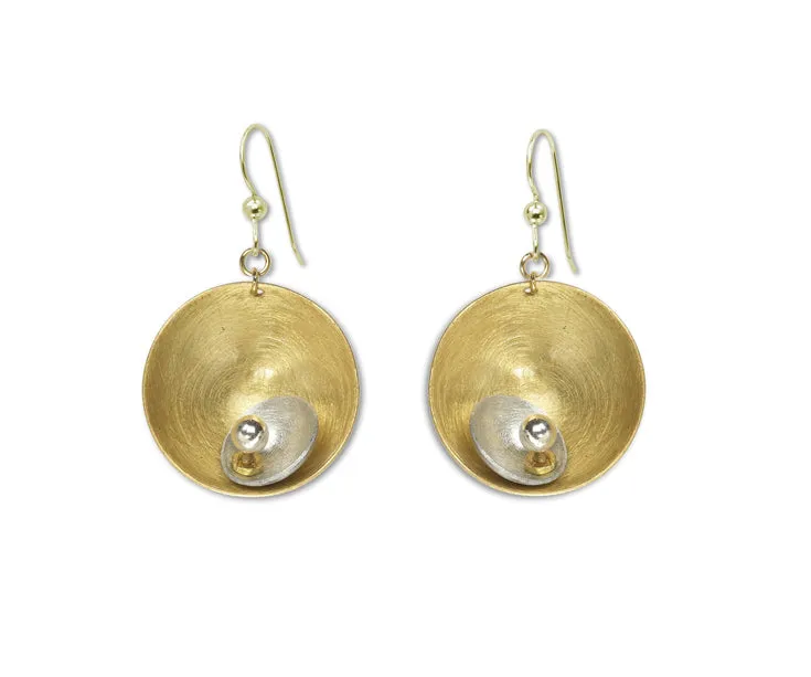 SPARK SMALL Perfect Go-To Mixed Metal Earrings with Metal and Accent Bead Options from the SCULPTURAL Collection
