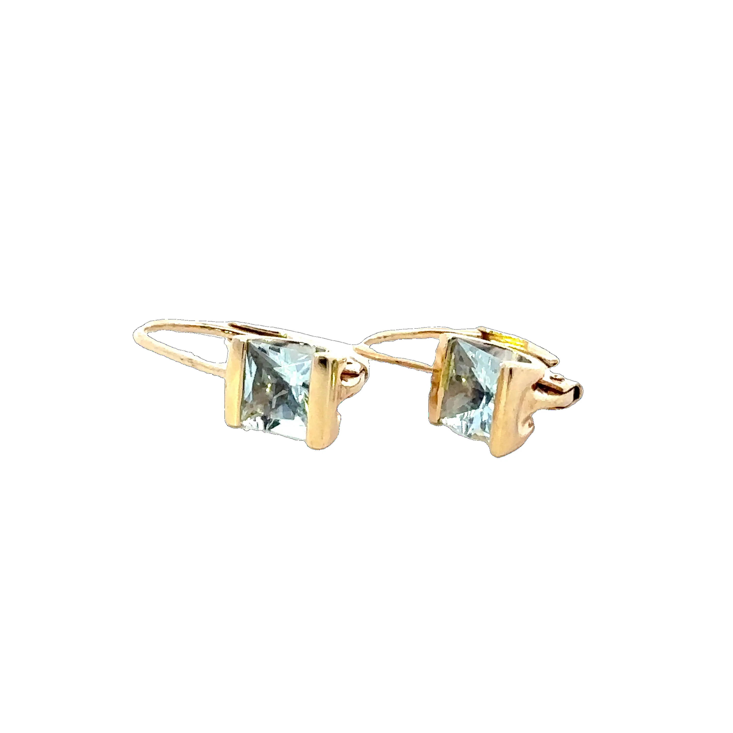Spectacular Aquamarine Earrings in 14ct Yellow Gold.