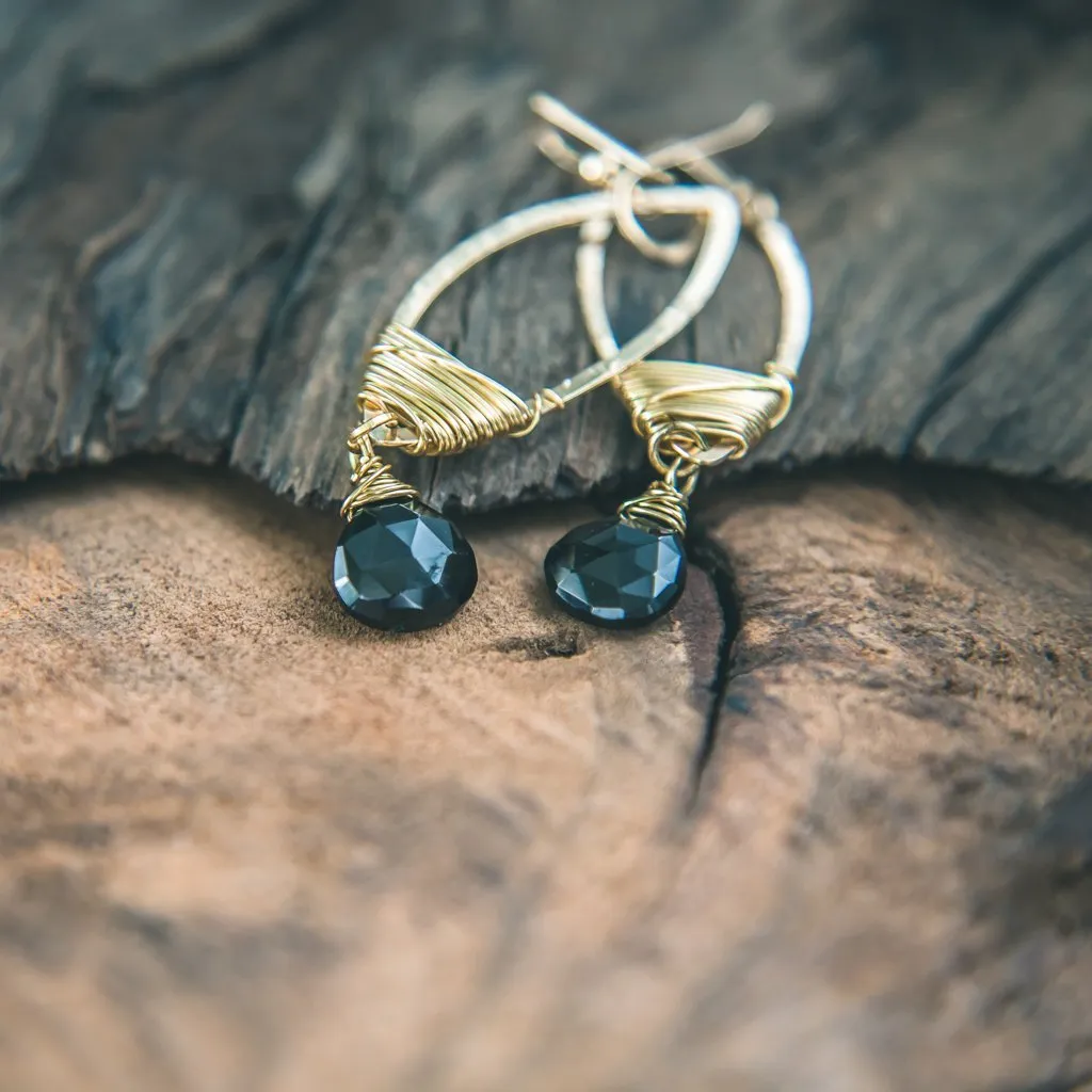Stay Grounded: Black Onyx and Gold Chandelier Earrings
