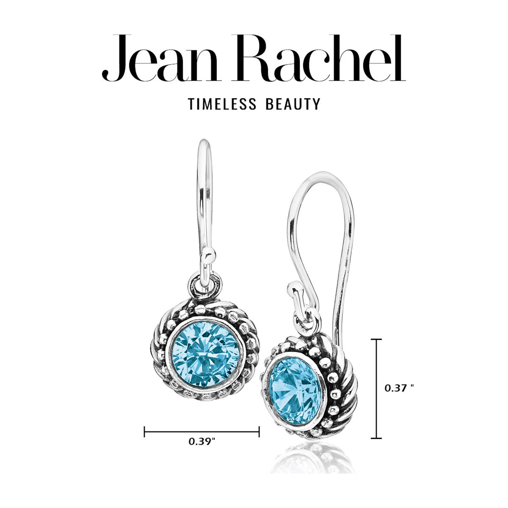 Sterling Silver Aquamarine CZ Rope Earrings