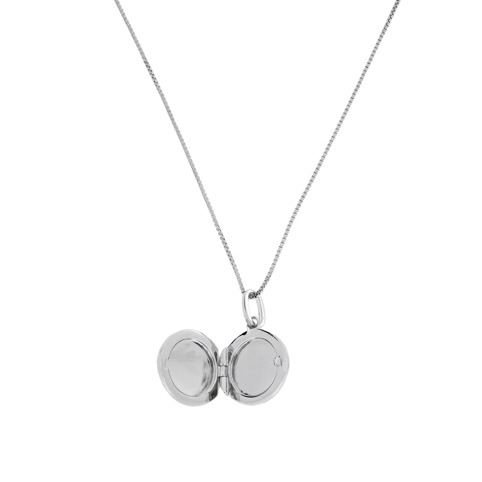Sterling Silver Grooved Elements Locket Pendant