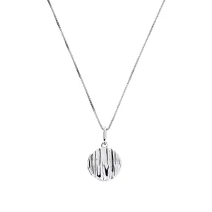 Sterling Silver Grooved Elements Locket Pendant