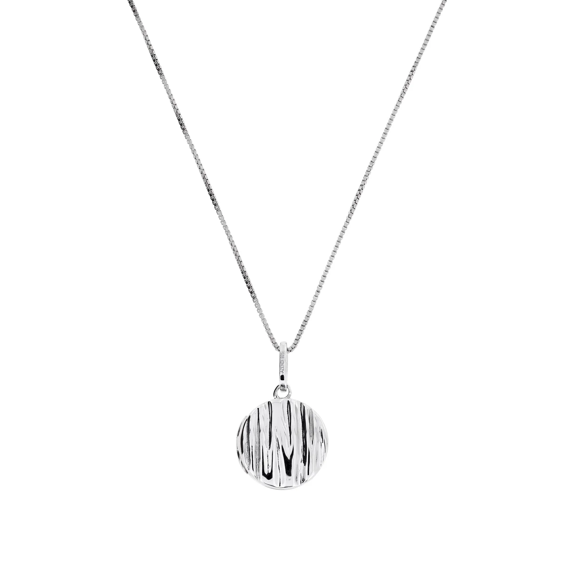 Sterling Silver Grooved Elements Locket Pendant