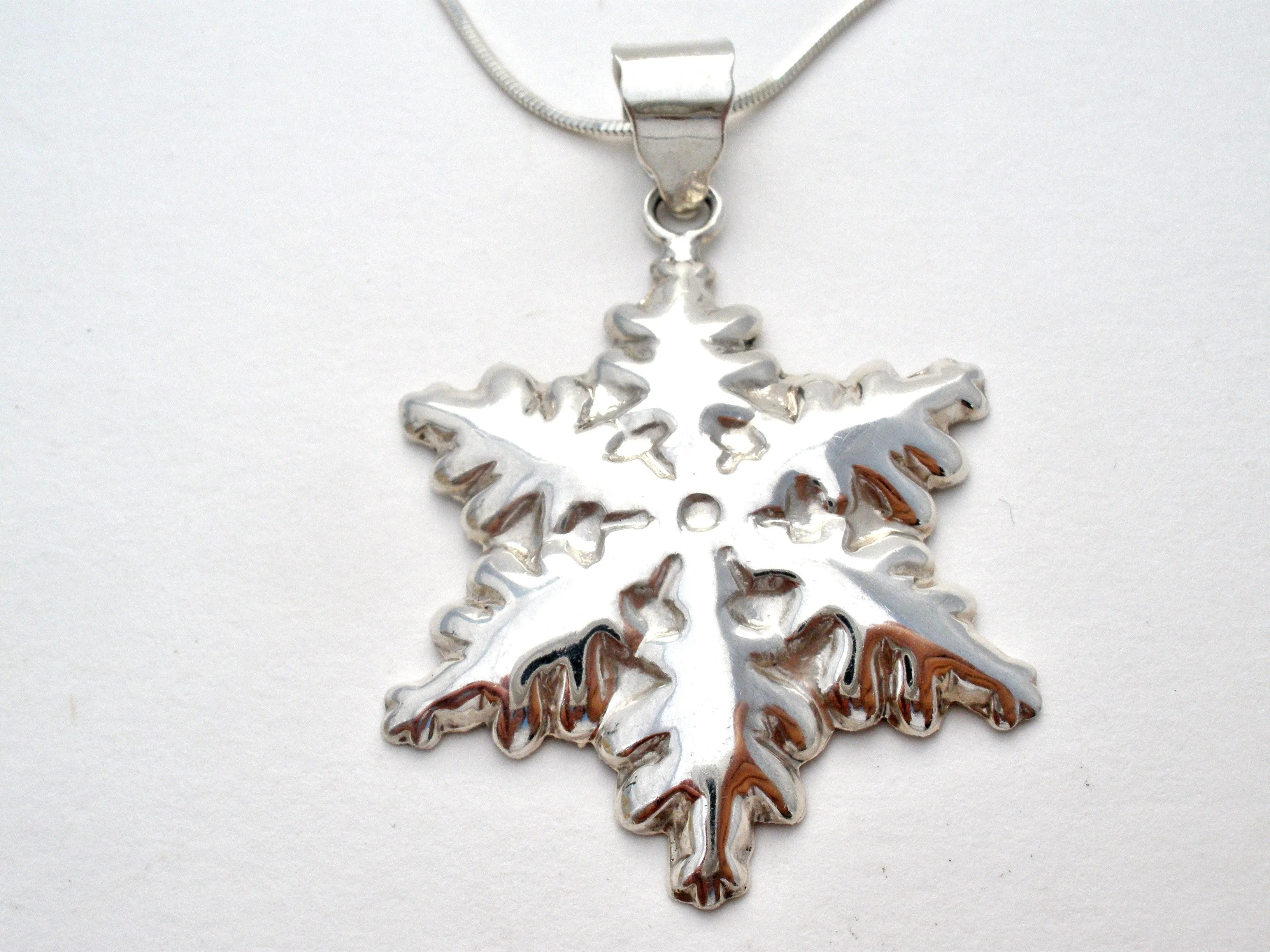 Sterling Silver Snowflake Necklace Set