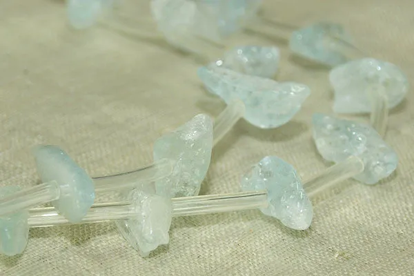 Strand of Elongated Aquamarine chip beads