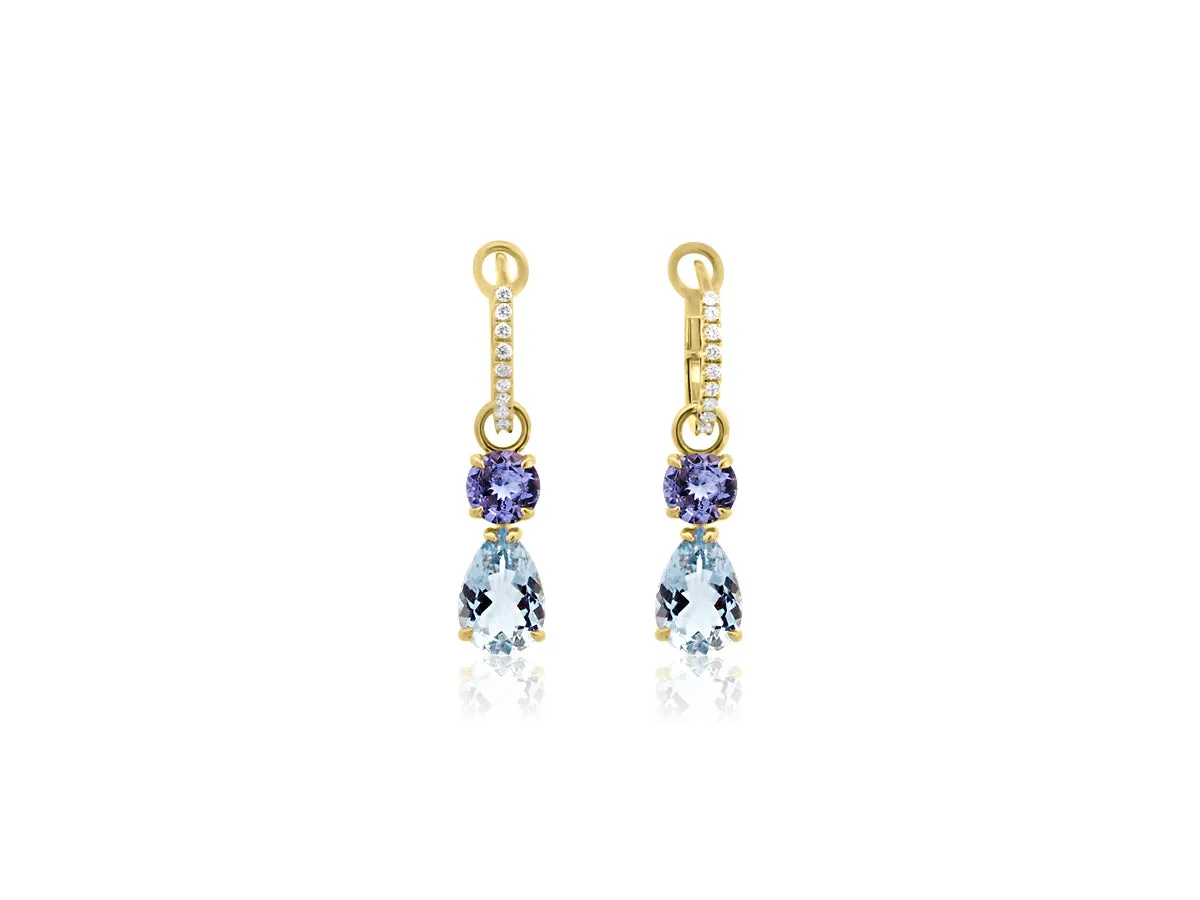 Tanzanite & Aquamarine Drop Earrings