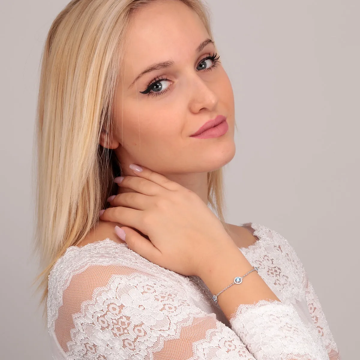 tesori bracelet.cz/aquamarine 16 3cm silver.925