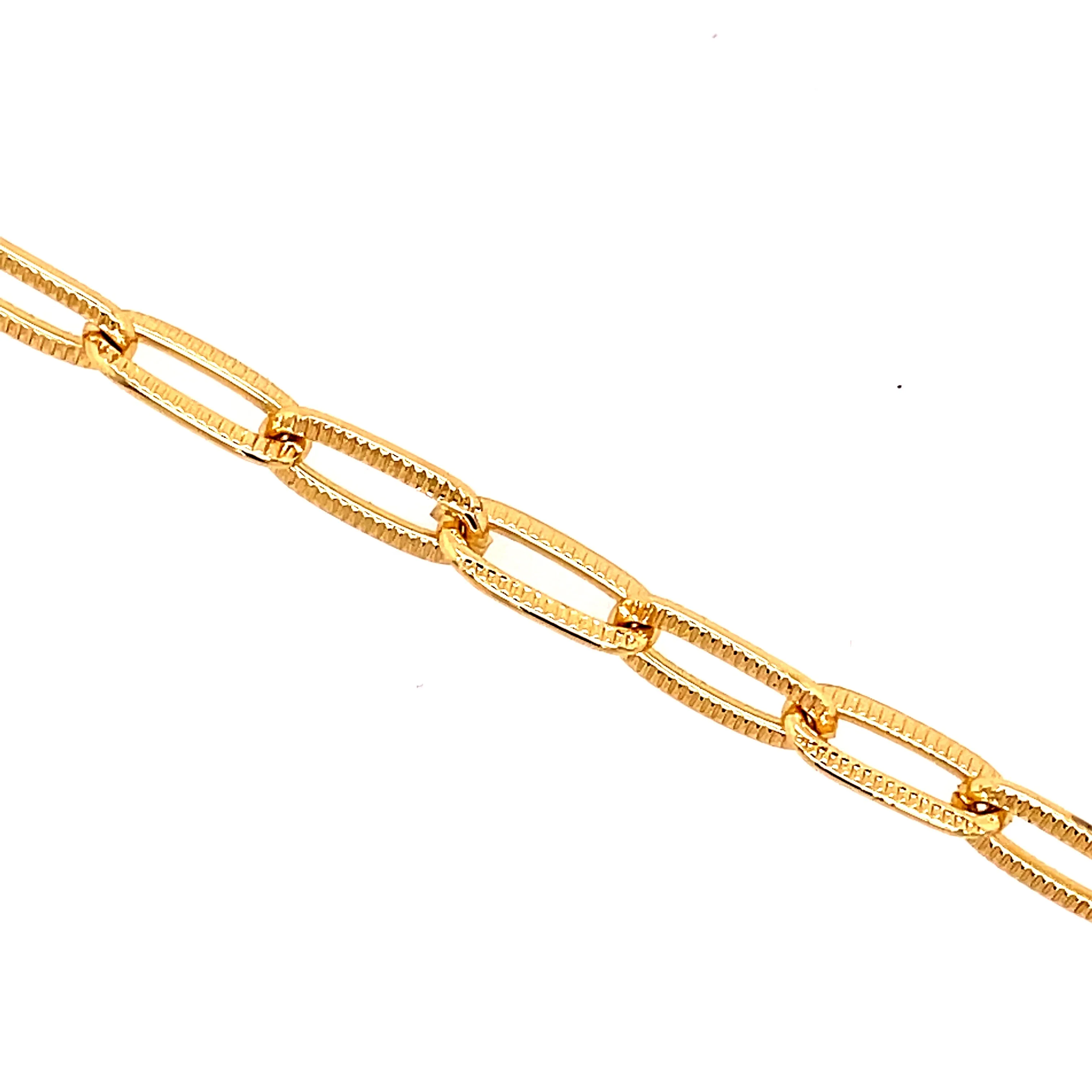 Textured Paperclip Chain Anklet