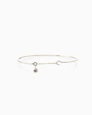 Tiny Birthstone Weave Bracelet | Silver