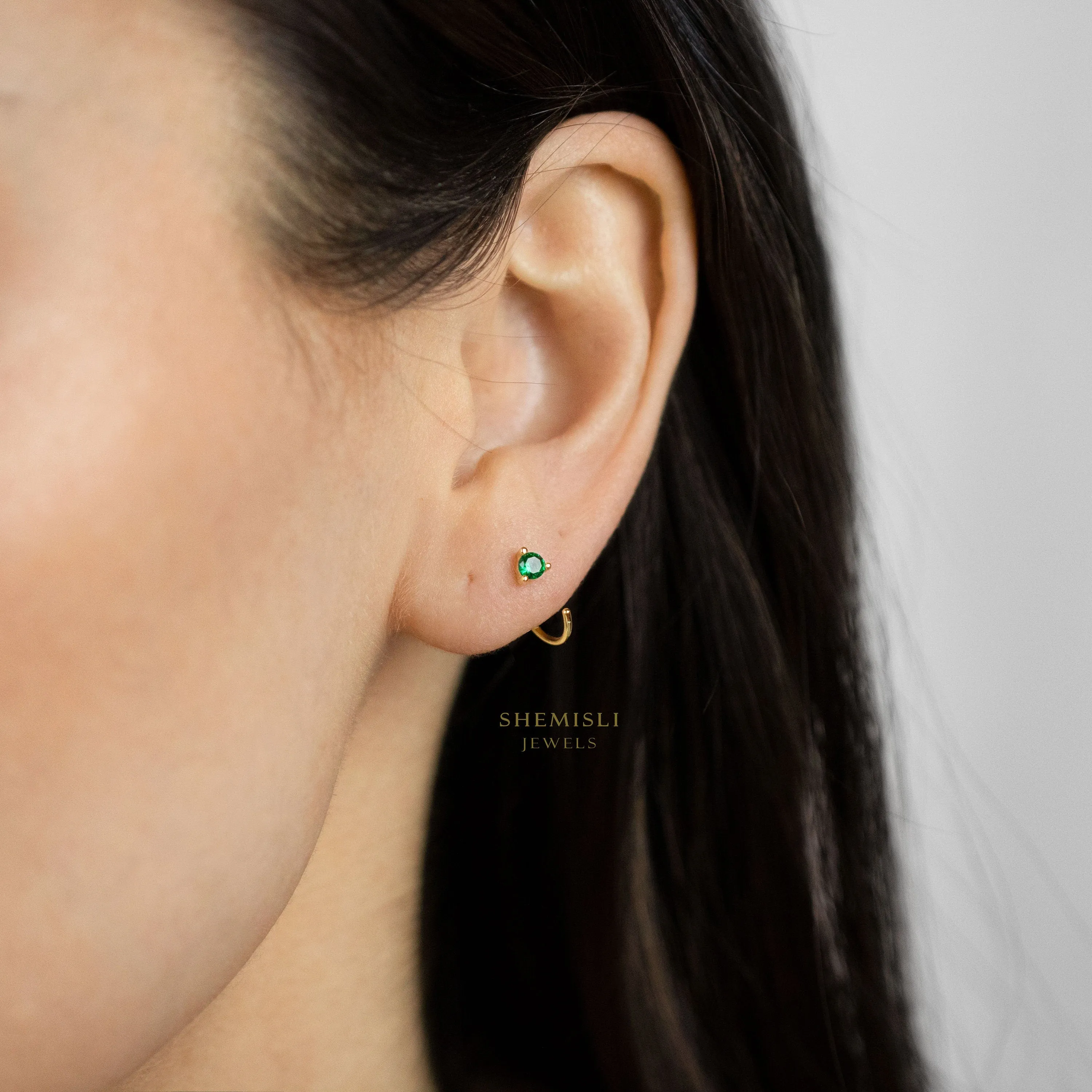 Tiny Opal Stone Jackets Earrings White Emerald Turquoise Sapphire Black Opal, Unisex, Gold, Silver SJ016 SJ017 SJ018 SJ019 SJ020 SJ013 NOBKG